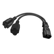 11,81" IEC320 C14 bis 5-20R 5-15R Stromkabel 1 zu 2 Y-Splitter Adapter Kabel Verlängerungsleitung Umwandlungsleitung