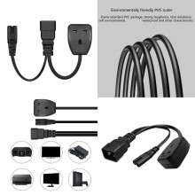 32 cm Länge IEC320 C20 bis IEC320 C7 UK-Stromkabel Y-Splitterkabel PVC-Computeradapter Drahtleitung