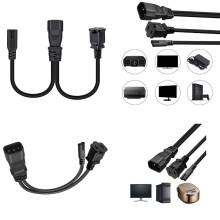 IEC20 C14 zu C7 1-15R Netzkabel C14 männlich zu US 2-Loch Innenkabel Stromadapter Stecker
