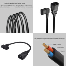 Qualitäts-PVC-PDU-Leistungswandler C14 TO IEC320C13 Stromkabel Aufwärtswinkel