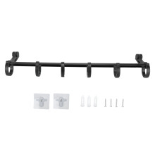 Ganci scorrevoli organizer per binario da cucina multifunzione, appendiabiti in alluminio nero opaco, elevata capacità di carico per appendere