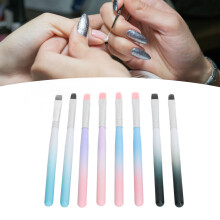 UV-Gel-Nagelverlängerungspinsel 8 Stück, runde und eckige Köpfe, Gradient-Griff