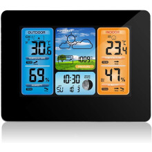 Humidity Meter For Indoor Use, Digital Thermometer Indoor With Large LCD Display And Backlight, Max & Min Humidity Monitoring, Weather Forecast Statio
