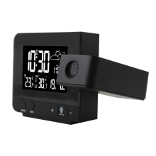 Digital Display Alarm Clock For Modern Living Spaces, Backlight Dimmable Projection Clock With Outdoor Sensor And Hygrometer Function, Adjustable Proj