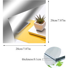 Full Body Mirror Tiles For Home Gym, Frameless Length Wall Mirror With Ease Of Installation, High-Definition Glass Material, Free Combination, Silver