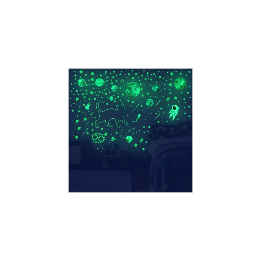 Magical Galaxy Glow Star Set for Bedroom Decor, High-Quality Eco-Friendly PVC Luminous Solar System Wall Stickers, Ideal for Kids' Room