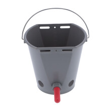 Food Safe Plastic Feeding Bucket for Animals, 8L Capacity Cow Milk Feeder with Detachable Nipples and Anti-Leak Valve, Portable Bucket with Measuremen