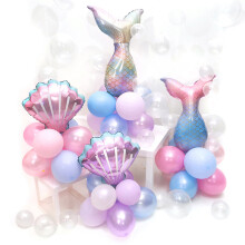 Gradient havfrueballoner, livlige undervandsdekorationer, Mylar folieballoner, genanvendelige folieballoner til piger havfruefest, havtemafest