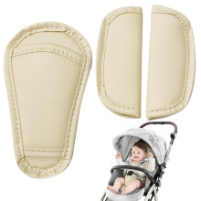 Baby Car Seat Cover With Shoulder Strap Cushion, Breathable Strap Pad, Safety Belt Protector, Universal Beige Yellow