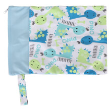 Reusable Wet Dry Bag for Baby Diapers, Double Zippered Compartments Waterproof Odor Blocking Travel Bags Machine Washable Folded Lightweight Storage