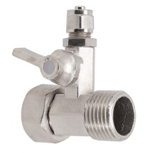1 Stück T-Ventil RO für Speisewasseradapter 1/2 Zoll auf 1/4 Zoll mit Absperrkugelventil Tap T-B-Winkelstoppadapter Ventilanschlüsse