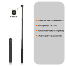 73CM Selfie Stick Tragbarer Verstellbarer Verlängerungsstab für Actionkamera Mikrofon Ständer Kamerastab Monopod