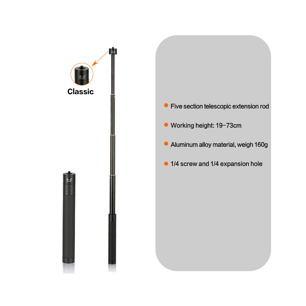 73Cm Selfie Stick Portable Adjustable Extension Rod Pole For Action Camera Microphone Stand Camera Stick Monopod 6935161510249