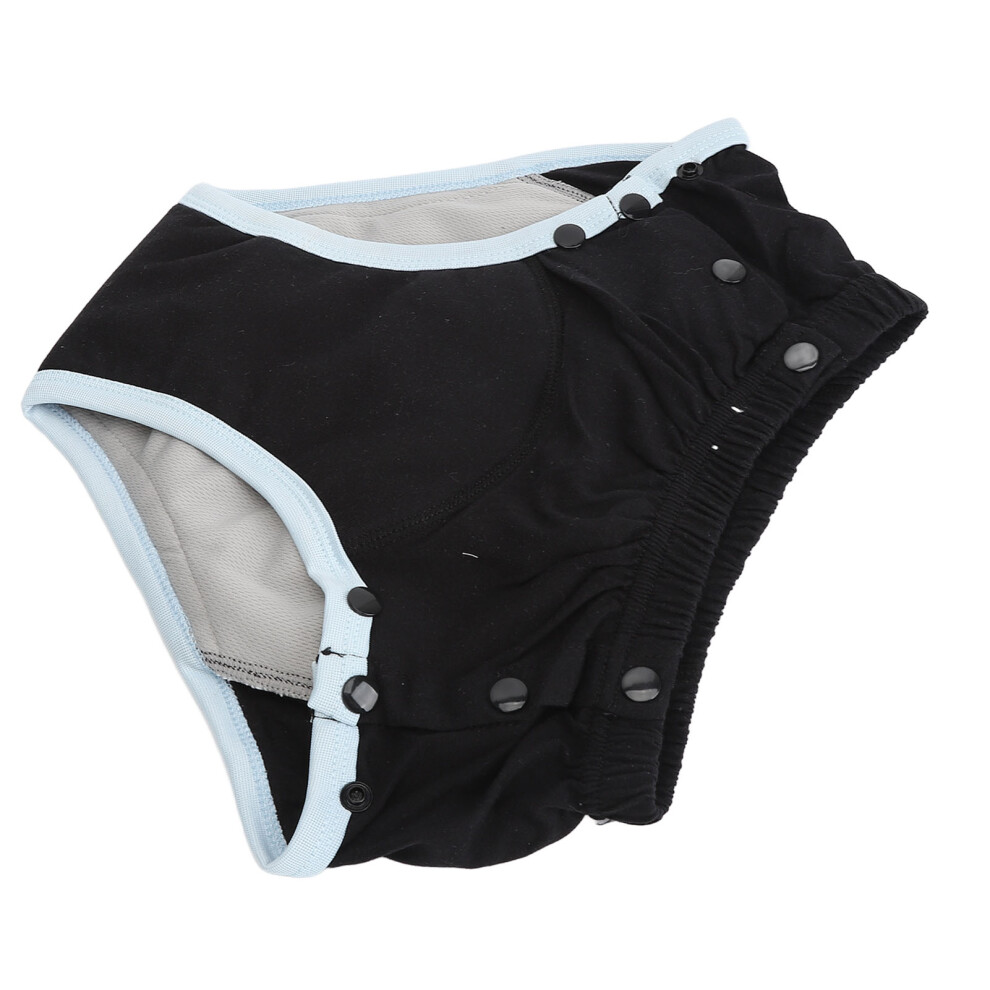 Black Leakproof Reusable Adult Diaper Cotton Cloth S Incontinence