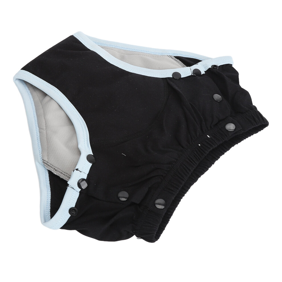 Black Adult Washable Diaper M Leakproof Cotton Incontinence Cloth Comfortable