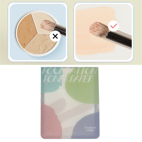 2er Set Flüssig-Foundation-Palettenpapier mit Mischstäbchen, Einweg-Make-up-Farbblätter 2