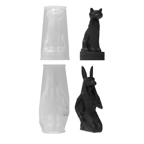 Moule à bougie en Silicone facile à-Statue de chat égyptien 1
