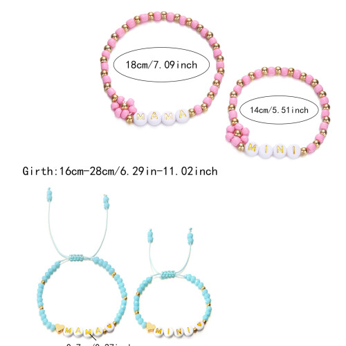 Bracelets de perles empilables, 2 pièces, avec perles-Amour bleu 2