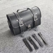 Motorcycle Saddlebags and Tail Bag Waterproof PU Leather for Cruiser and Scooter Black