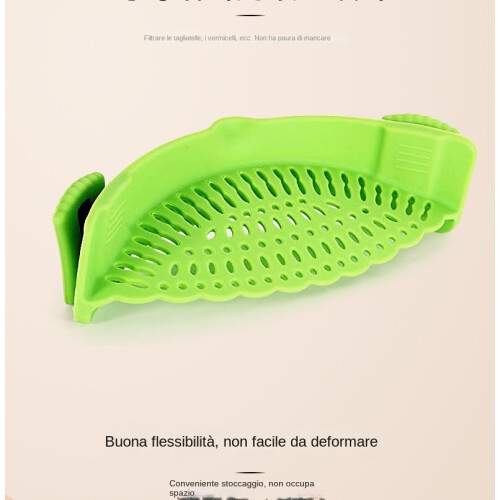 (Verde) Deflettore antispruzzo per scolapiatti in Silicone con Clip da cucina 2