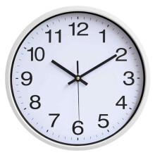 Wall Clock 12 Inch Silent Non Ticking, Quartz Movement Battery Operated Round Clock with Vintage Style Design and HD Glass Cover, Stainless Steel Fram