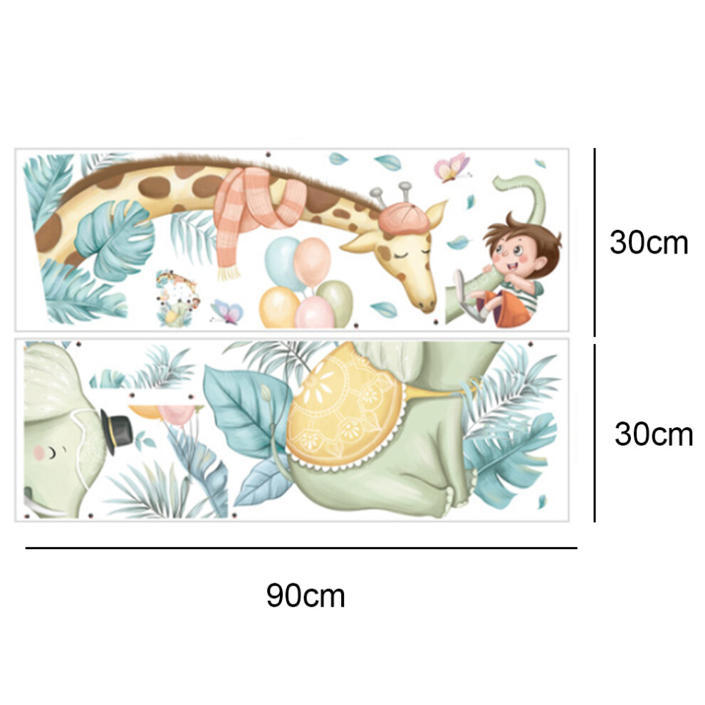 Watercolor Jungle Animal Wall Decals For Kids Bedroom Decor, High Quality Pvc Waterproof Self-adhesive Forest Animal Sticker For Classroom Decoration