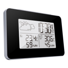 Batterijgevoed weerstation met zachte achtergrondverlichting, draagbare thermometer en hygrometer voor binnen en buiten, voor slimme klimaatregeling,