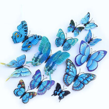 Autocolante de perete reutilizabile cu fluturi 3D, decor de perete magnetic pentru ușa frigiderului, accent în camera copiilor, decor detașabil cu