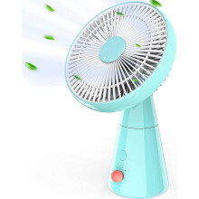 Oscilačný stolový ventilátor s motívom veterného mlyna, ventilátor na batérie s klipom, 4 rýchlosti, tichá prevádzka, nabíjateľný cez