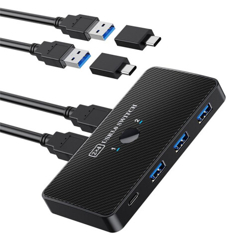 SA06 USB3.0 Splitter 2 Computers Gedeelde Adapter Printer 2 in 4 Uit Gedeelde HUB 1
