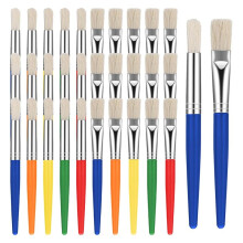 30 Stuks Verfkwasten voor Kinderen, Ronde en Platte Verfkwasten, Afwasbare Knutselkwast voor Acryl, Olie en Aquarel