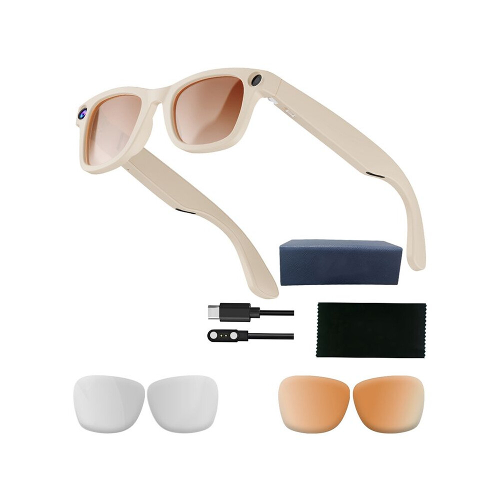 800W Pixel Intelligent Glasses  AI HD Video Record Voice Call Translation Glasses Photochromic Lens Size M
