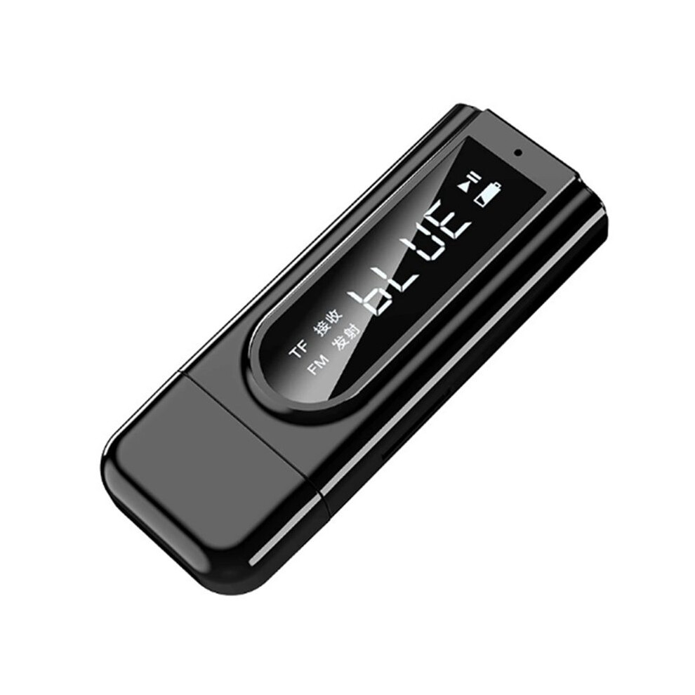 Fm Stereo 5.0 Receiver Transmitter With Tf Solt Lcd Screen Aux Wireless Audio Adapter Usb Dongle 6032784191746