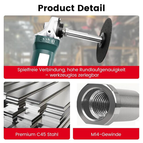 M14 Thread Satin Roller Satin Attachment Extension for Angle Grinder Adapter Roller Grinders Cutting Disc 2
