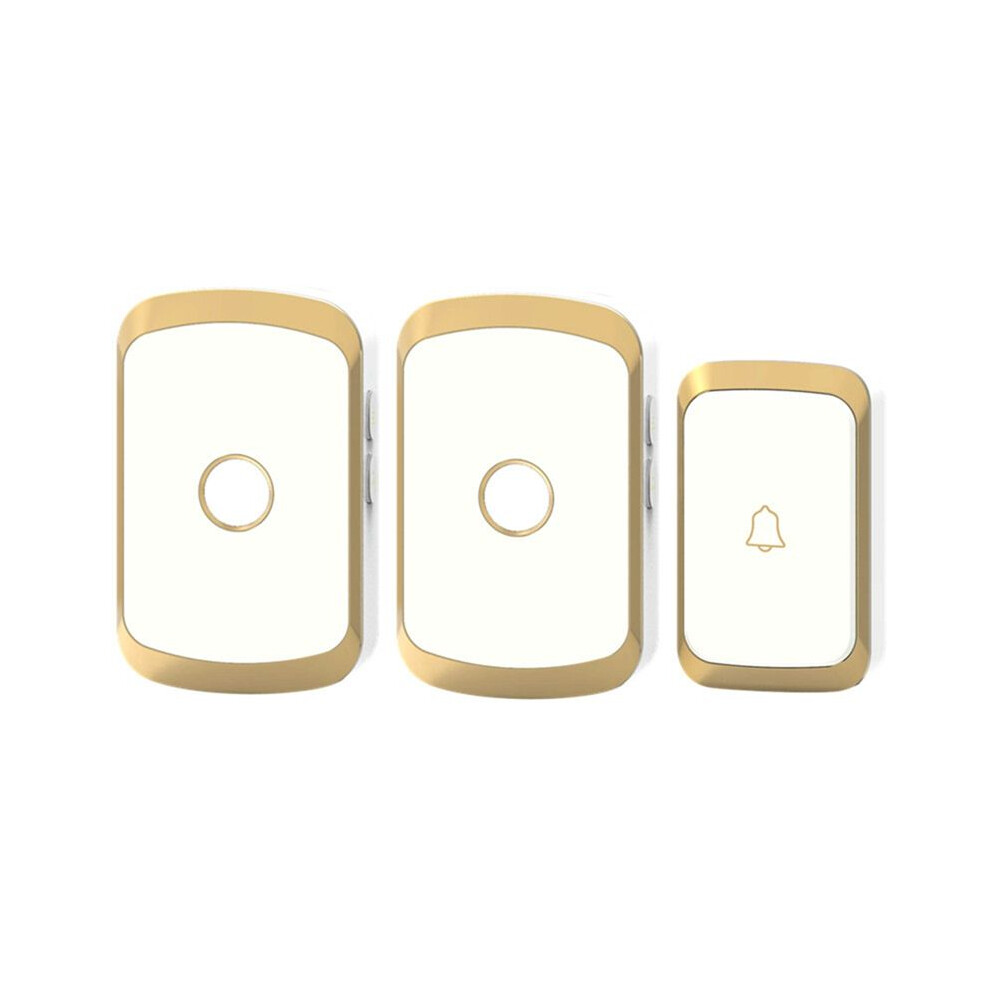 Home Welcome Intelligent Wireless Doorbell 300Meters Remote 36 Songs Door Bell Eu Plug 1Button 2Receiver Gold 6033184221484