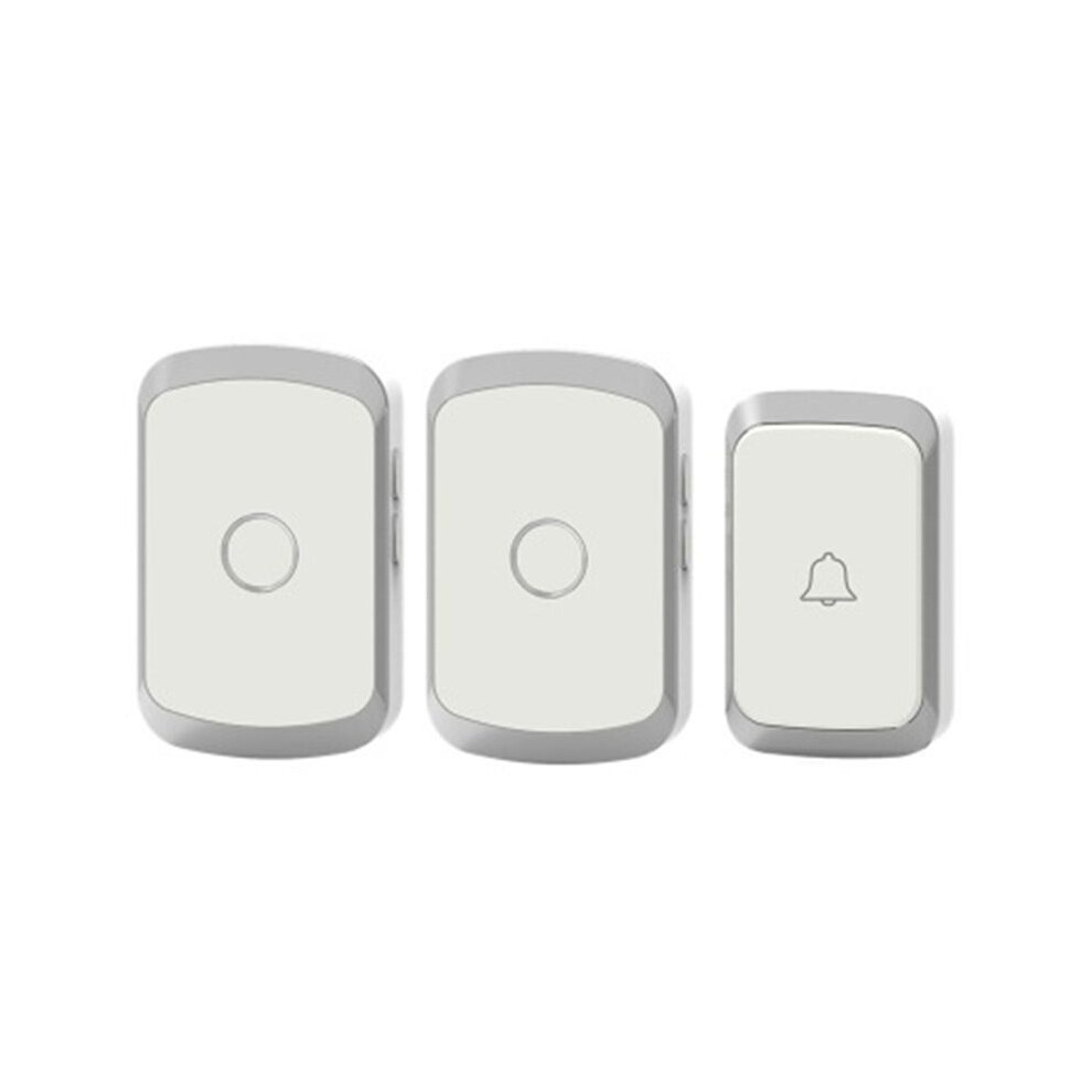 Home Welcome Intelligent Wireless Doorbell 300Meters Remote 36 Songs Door Bell Eu Plug 1Button 2Receiver Silver 6032294892737