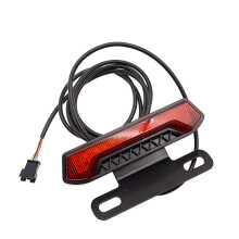 Luz Traseira para Bicicleta Elétrica Luz Traseira LED Conector SM Equipamento de Advertência para Pilotagem Noturna Lâmpada Traseira para Bicicleta