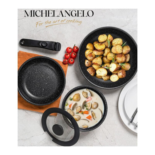 Pots and Pans Set Detachable Handle,5 Piece Nonstick Kitchen Cookware Sets,Stackable Pots Pans Set with Removable Handle 2