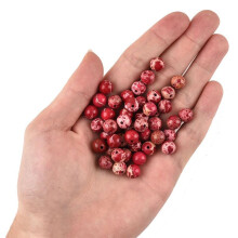 8mm Red Sea Sediment Imperial Jasper Round Gemstone Natural Stone Loose Beads for Jewelry Making Design Crafts 45 Pcs