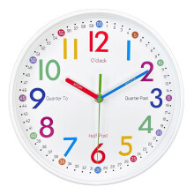 Learning Clock for Kids - Telling  Easily, Non-Ticking, Battery Operated, Silent, Colorful Teaching  Clock
