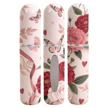 Lot de 3 flacons de parfum rechargeables avec motif floral et papillon, contenant de portable