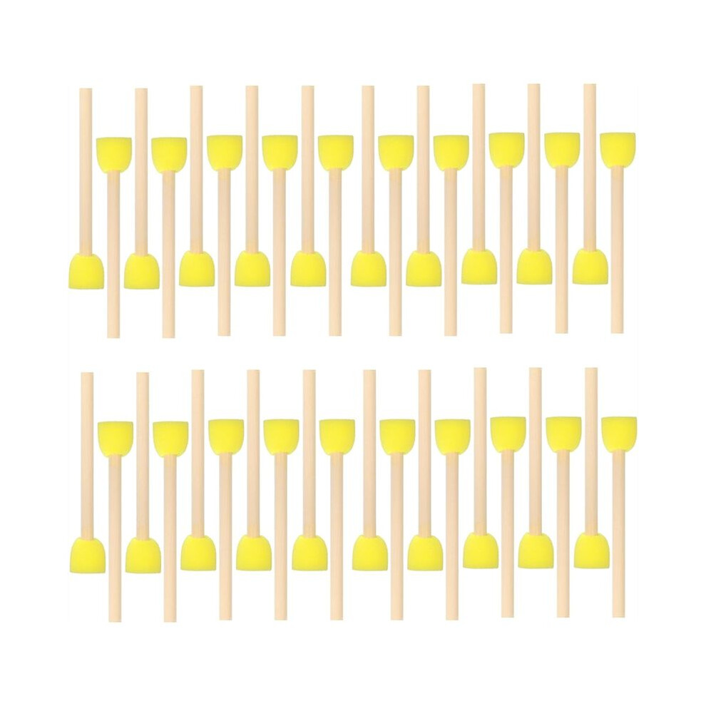 40Pcs Round Sponge Paint Brushes Painting Brushes with Wooden Handle Foam Paint Brush Sponge Painting Tools for Staining-image-OPC-PQSWRVJ-NEW
