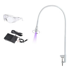 Gooseneck Eyelash Lamp UV Eyelash Glue Floor Lamp 1-Second Fast-Curing Aperture LED UV Glue Curing Light B UK Plug