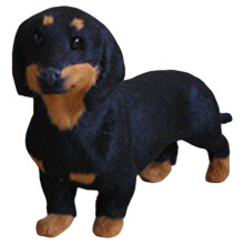 Seated Dachshund Dog Plush Toys Lifelike Simulation Black Plush Toy Kids Gifts Home Car Decor Ornaments A