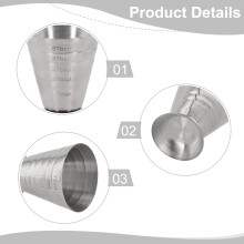 Camping für Partys BBQ Brand Measure Cup Jigger Shot Measure Cup Mixed Cocktail Becher Sliver