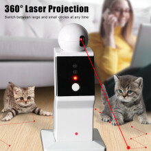 Automatisches Katzenjagdspielzeug - 360 Laser mit Anti-Rutsch-Basis & Leiser Betrieb