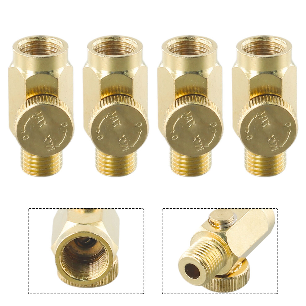 4Pcs 1/4Inch Npt Inline Regulator Solid Brass Compressed Water Heater Air Pressure Valve Replacement Air Tool Accessories 6935161466782