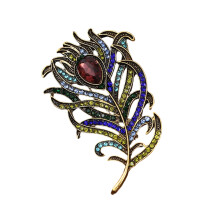 Luxe pauwenveer sieraden retro vakmanschap legering-5