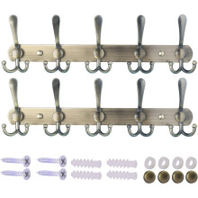 Stylish Wall Mounted Coat Rack, Heavy Duty with Rounded Smooth Ends, Suitable for Entryway, Mudroom, Bedroom, Closet, Kitchen, Bathroom (Antique Coppe