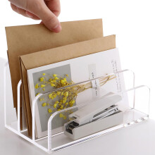 Für Bürotisch-Aktenhalter ein klarer Acryl-Postorganizer mit 3 Slots für Platz und effiziente Dokumentenlagerung